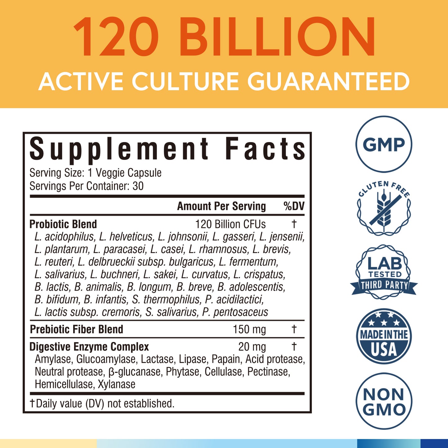 Probiotic 120 Billion CFUs